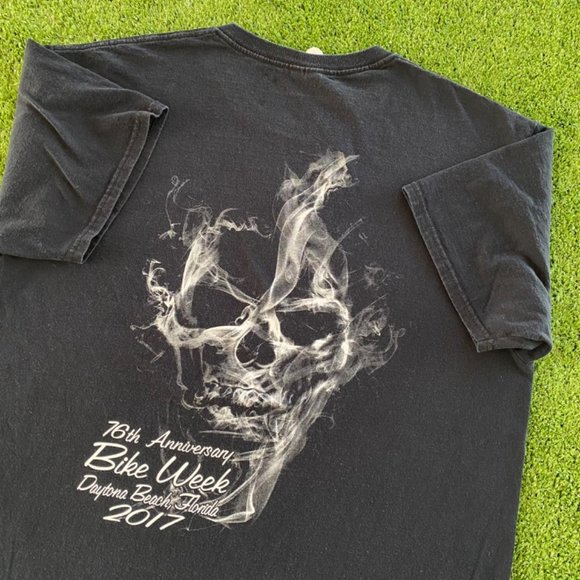 2017 DAYTONA BEACH FLORIDA BIKE WEEK SKULL TEE - Picture 3 of 8